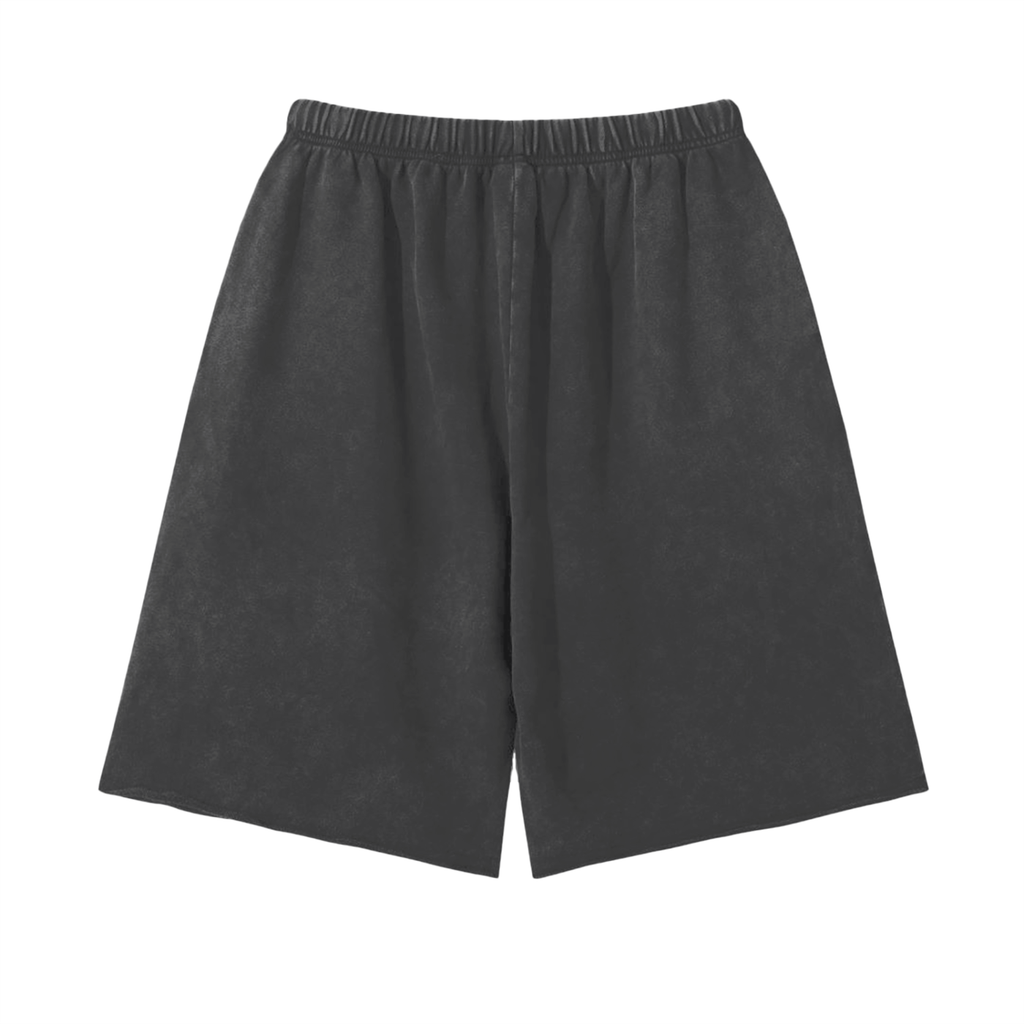 LUXEN Snow Washed Raw Hem Shorts