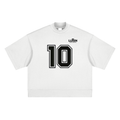 Luxen 10 White Heavyweight Oversized Mock Neck T-shirt 305 gsm