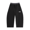 LUXEN Contrast Waist Pants Plaid Waistband Barrel Sweatpants 350 gsm