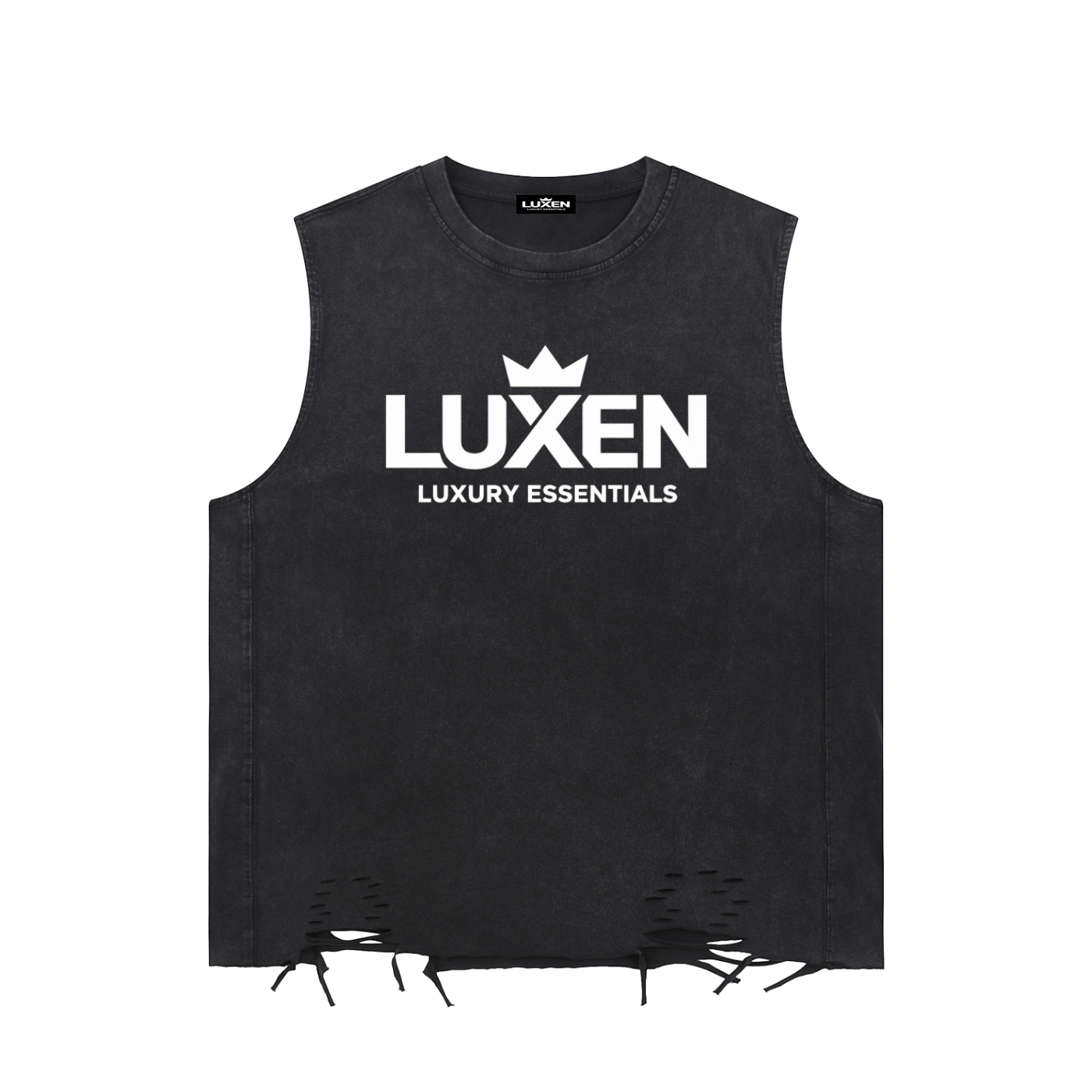 LUXEN GYM Snow Washed Raw-Hem Tank Top 275GSM