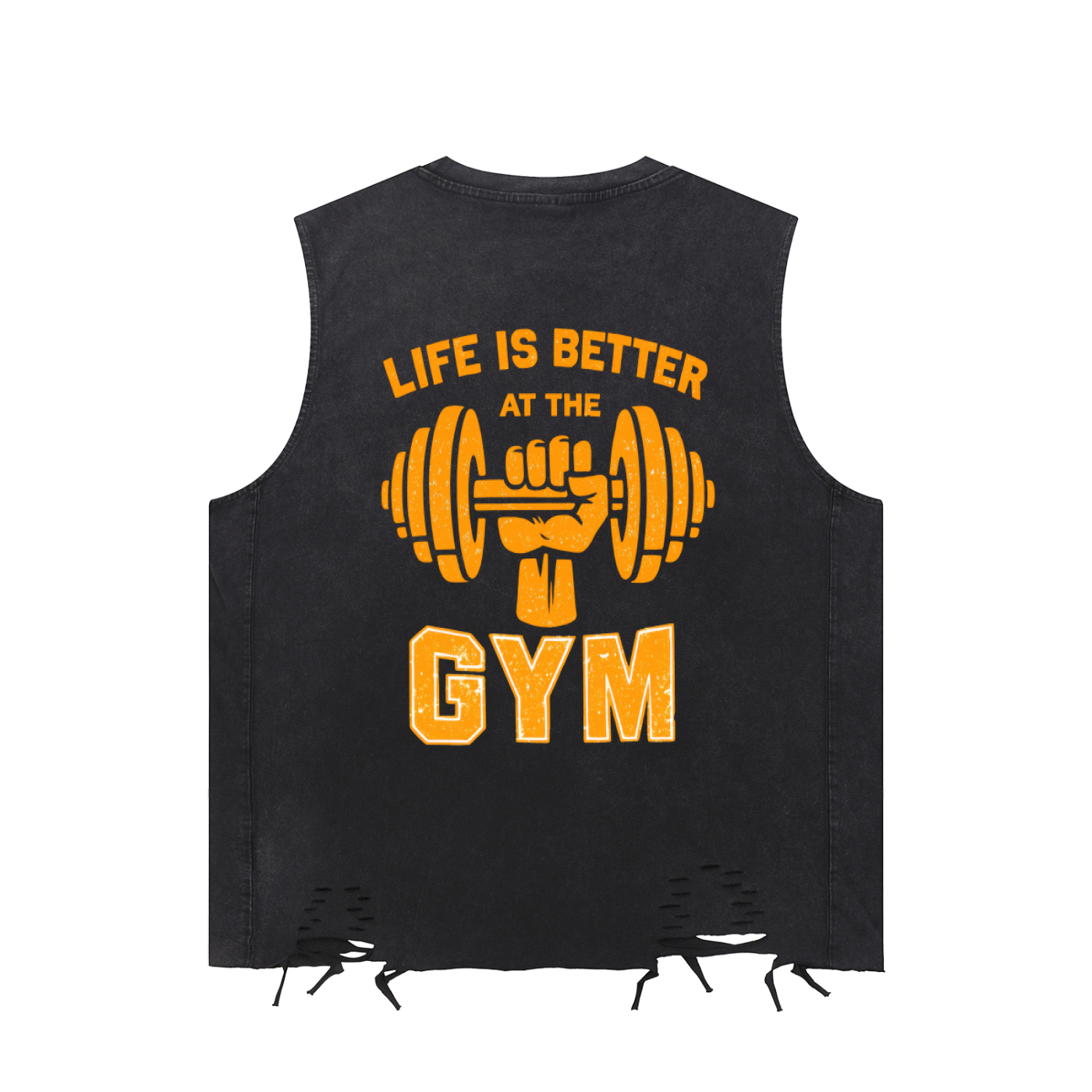 LUXEN GYM Snow Washed Raw-Hem Tank Top 275GSM