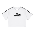 LUXEN White Taped Cooling Performance Crop Top