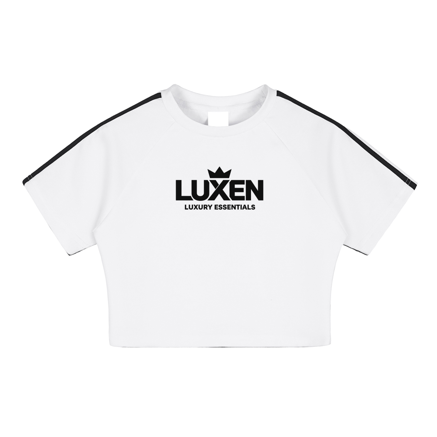 LUXEN White Taped Cooling Performance Crop Top