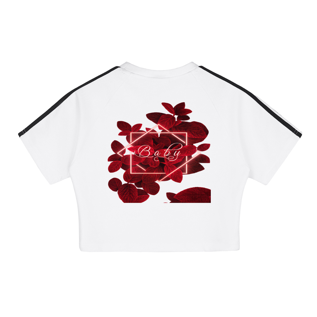 LUXEN White Taped Cooling Performance Crop Top