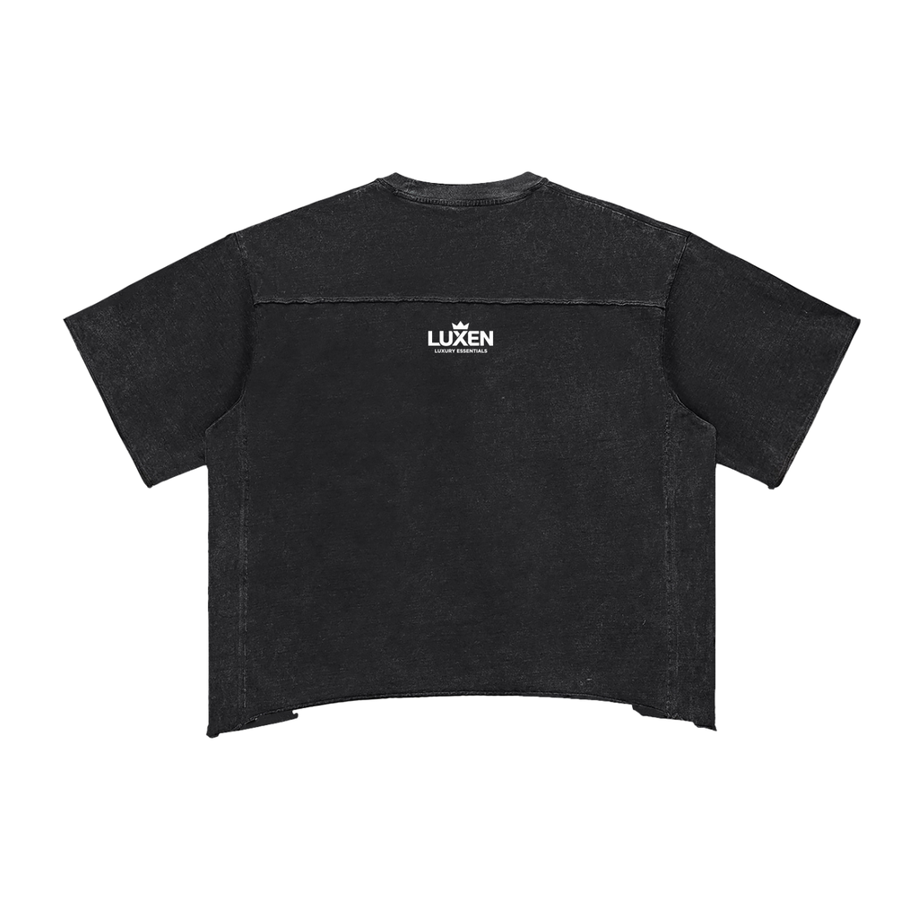 Love Life GYM Front Raw Edge Snow Washed Boxy T-Shirt 260 gsm