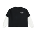 Camiseta de algodón con mangas a contraste en capas, 280 g/m²