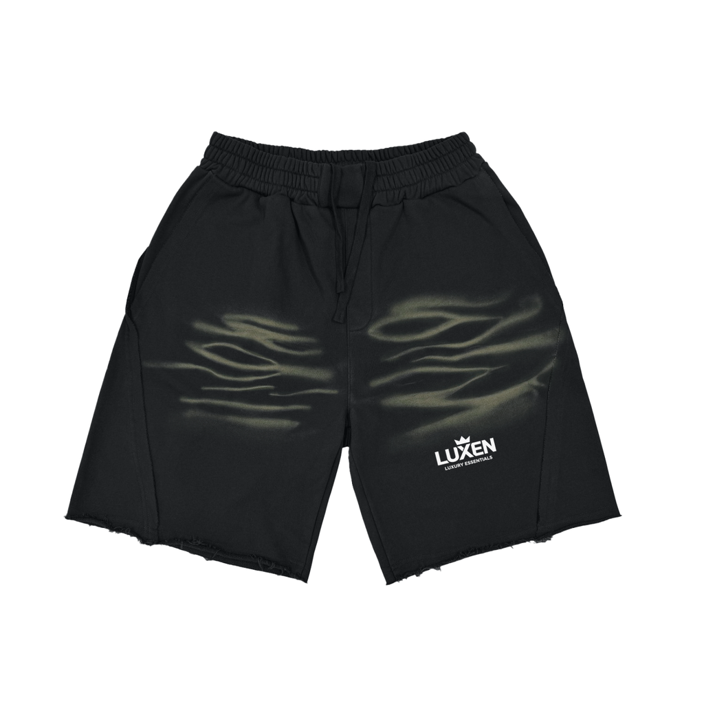 LUXEN Vintage Washed Tiger Stripes Short Pants
