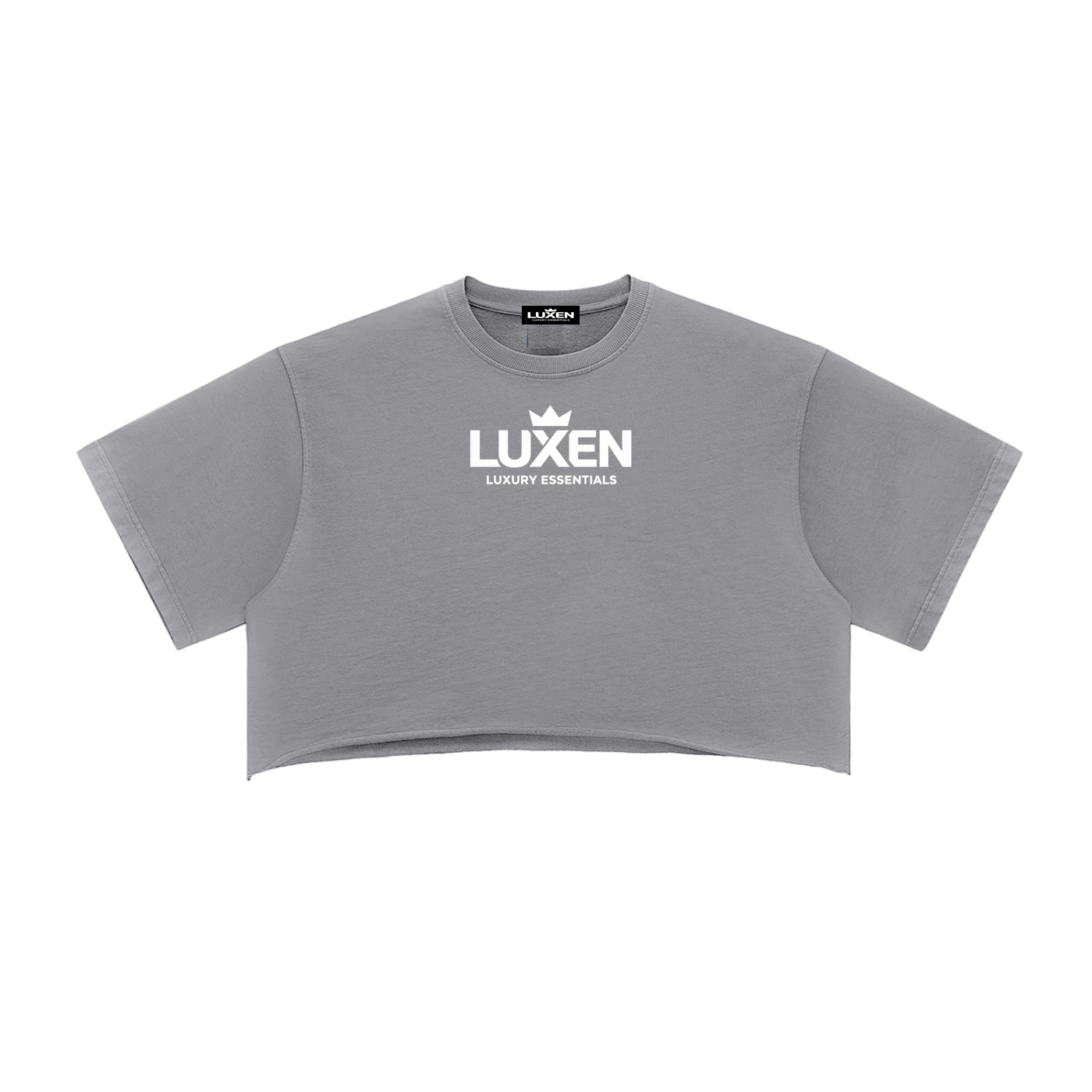 LUXEN Core Crop Snow Washed Raw Edge Crop Top 280 gsm