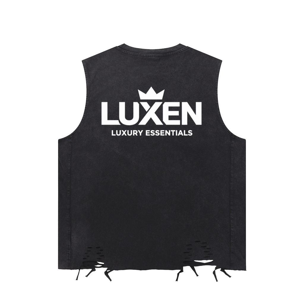LUXEN Mustang Snow Washed Raw-Hem Tank Top 275GSM
