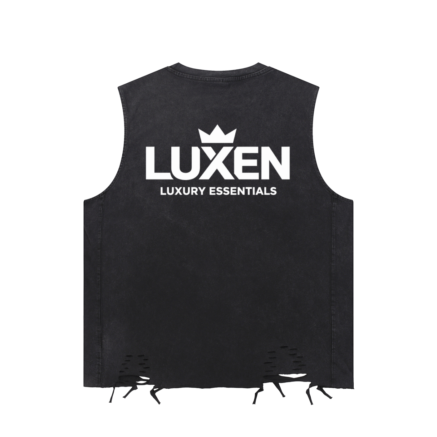 LUXEN Mustang Snow Washed Raw-Hem Tank Top 275GSM