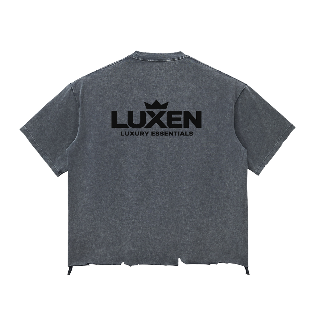 Luxen Snow Wash Raw-Hem Boxy T-shirt 340 gsm