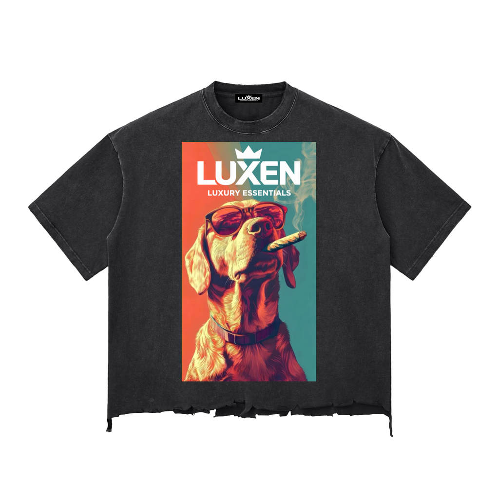 Luxen Snow Wash Raw-Hem Boxy T-shirt 340 gsm