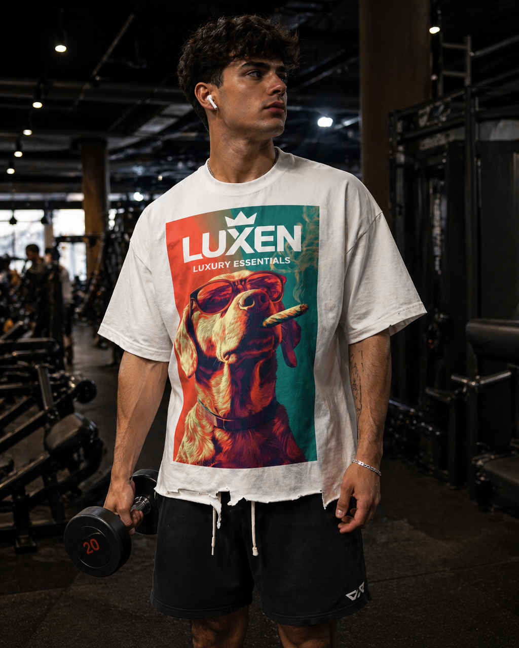 Luxen Snow Wash Raw-Hem Boxy T-shirt 340 gsm