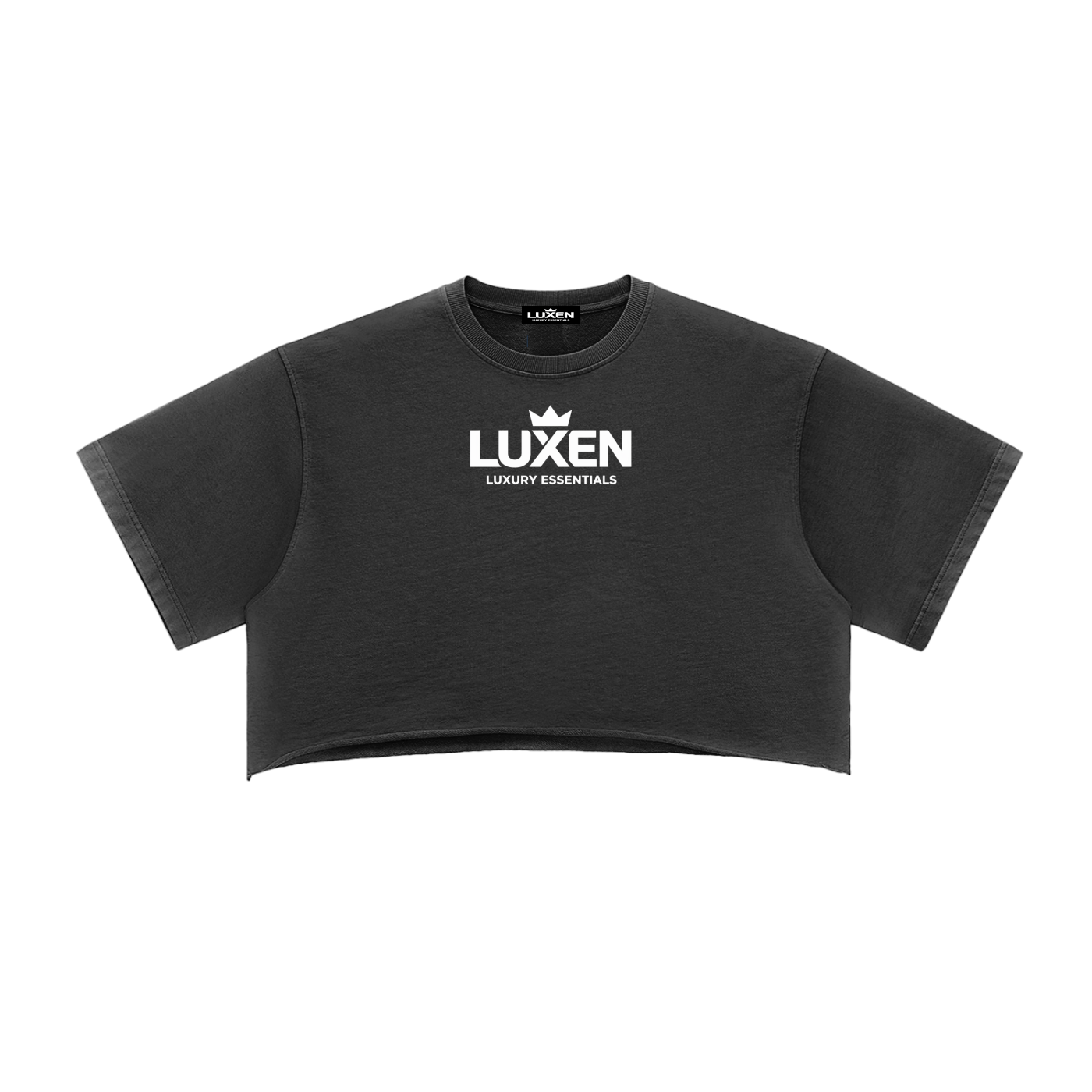 LUXEN Core Crop Snow Washed Raw Edge Crop Top 280 gsm