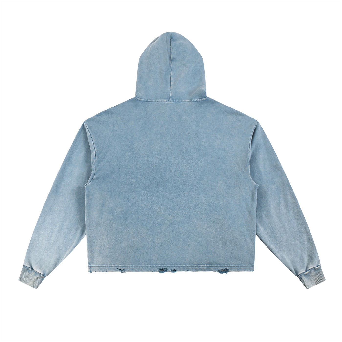 LUXEN Vintage Washed Frayed-Hem Hoodie 340 gsm
