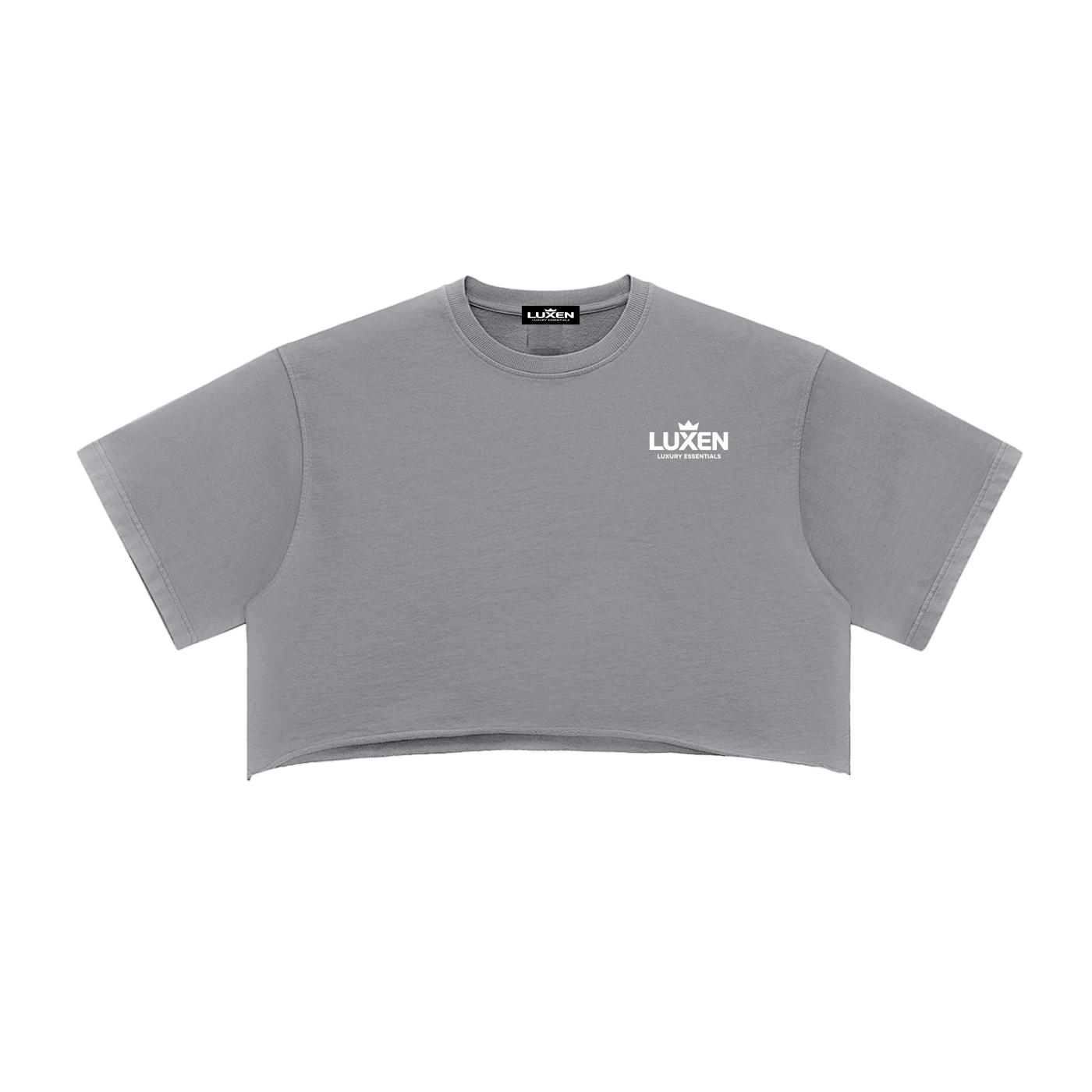 LUXEN Core Crop Snow Washed Raw Edge Crop Top 280 gsm