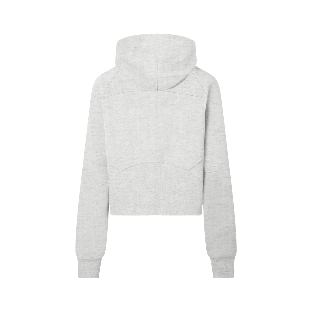 LUXEN Gris Cropped Half-Zip Hoodie