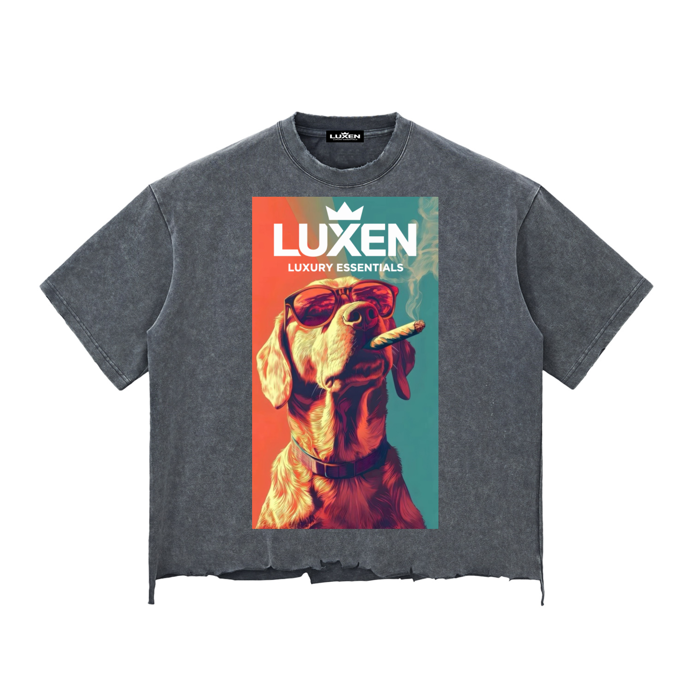 Luxen Snow Wash Raw-Hem Boxy T-shirt 340 gsm