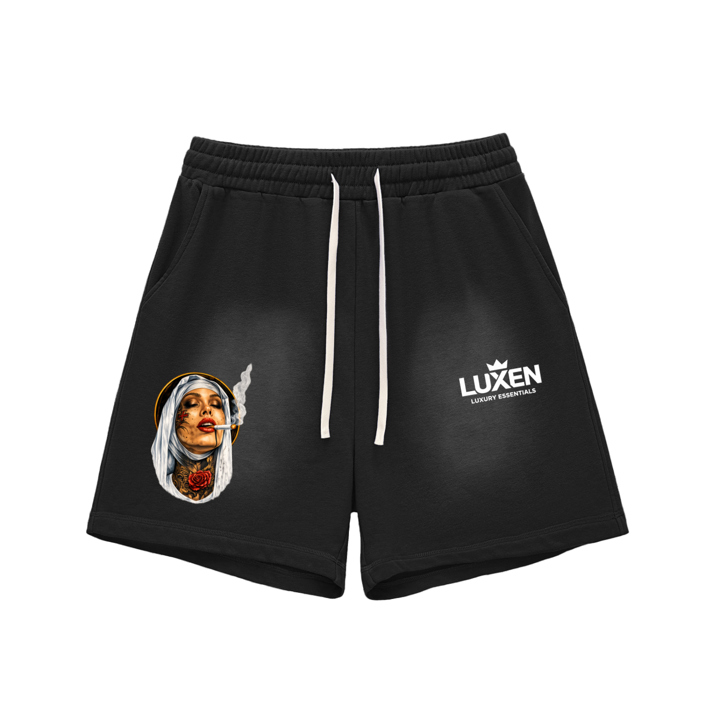 Summer 2026 Sun Fade Raw Edge Cotton Shorts 350 gsm