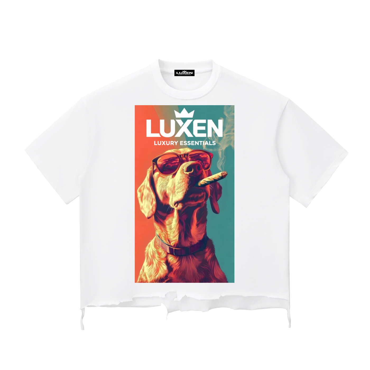 Luxen Snow Wash Raw-Hem Boxy T-shirt 340 gsm