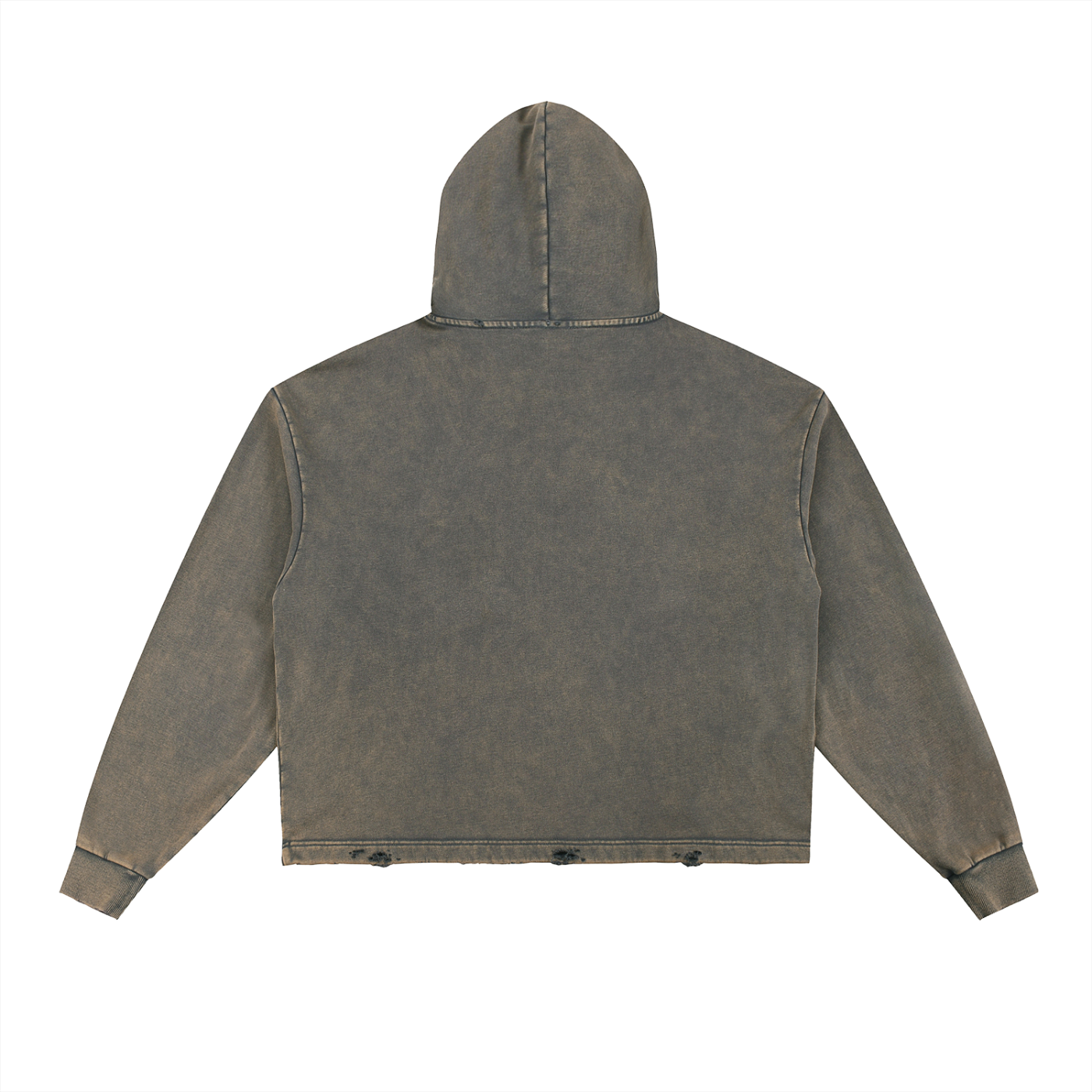 LUXEN Vintage Washed Frayed-Hem Hoodie 340 gsm