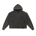 LUXEN Vintage Washed Frayed-Hem Hoodie 340 gsm