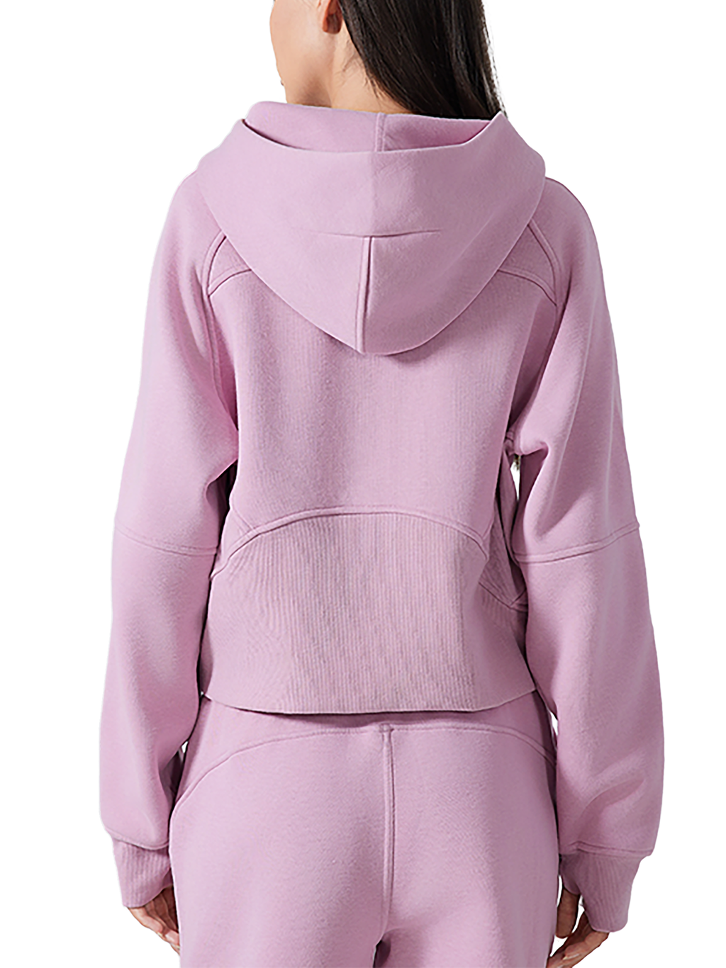 LUXEN Black Cropped Half-Zip Hoodie