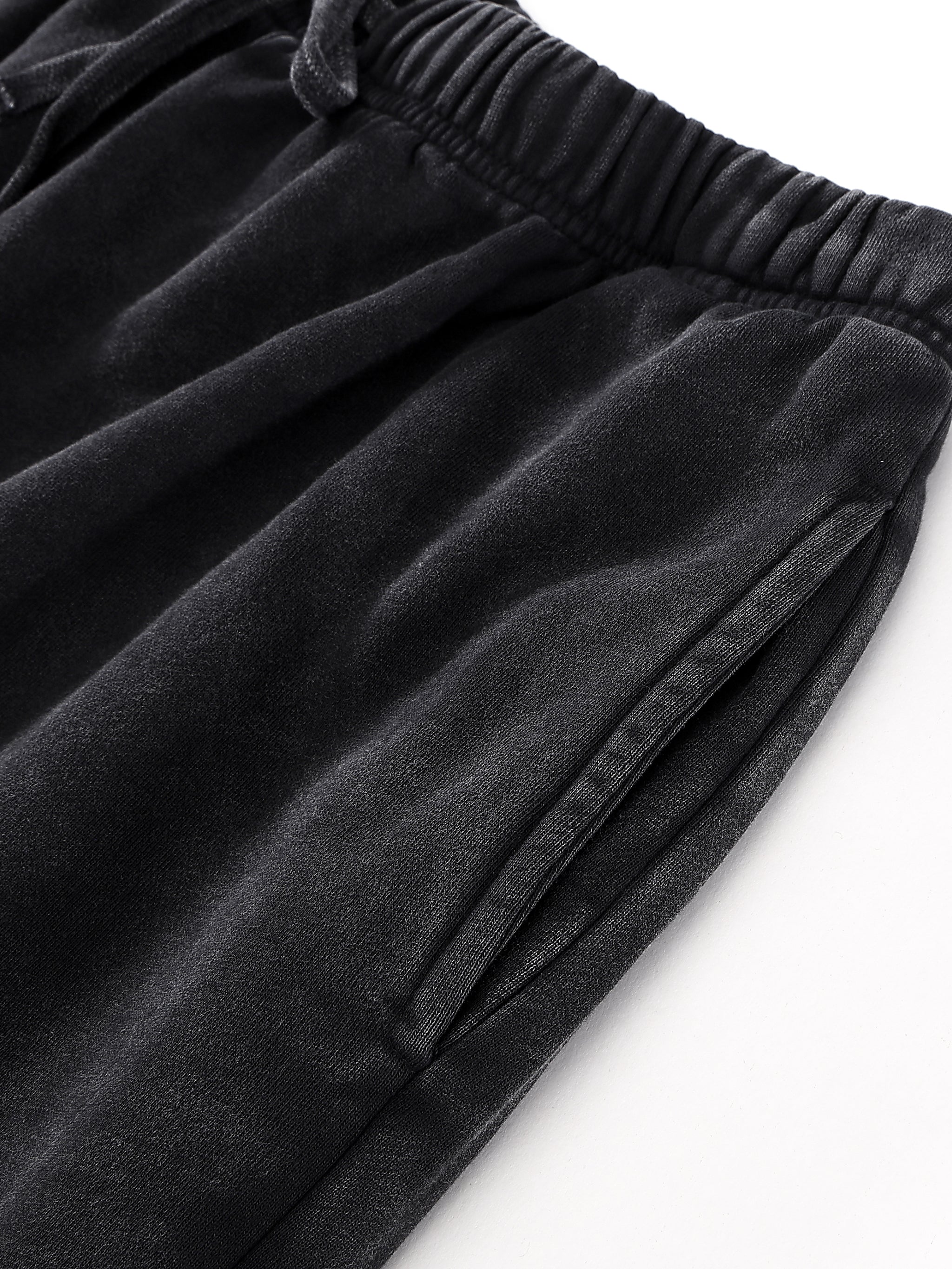 LUXEN Snow Washed Raw Hem Shorts