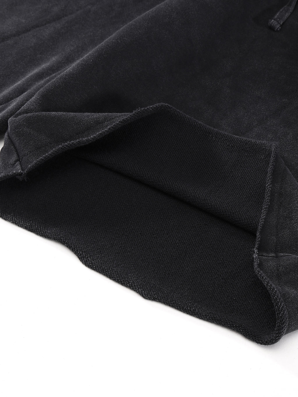LUXEN Snow Washed Raw Hem Shorts