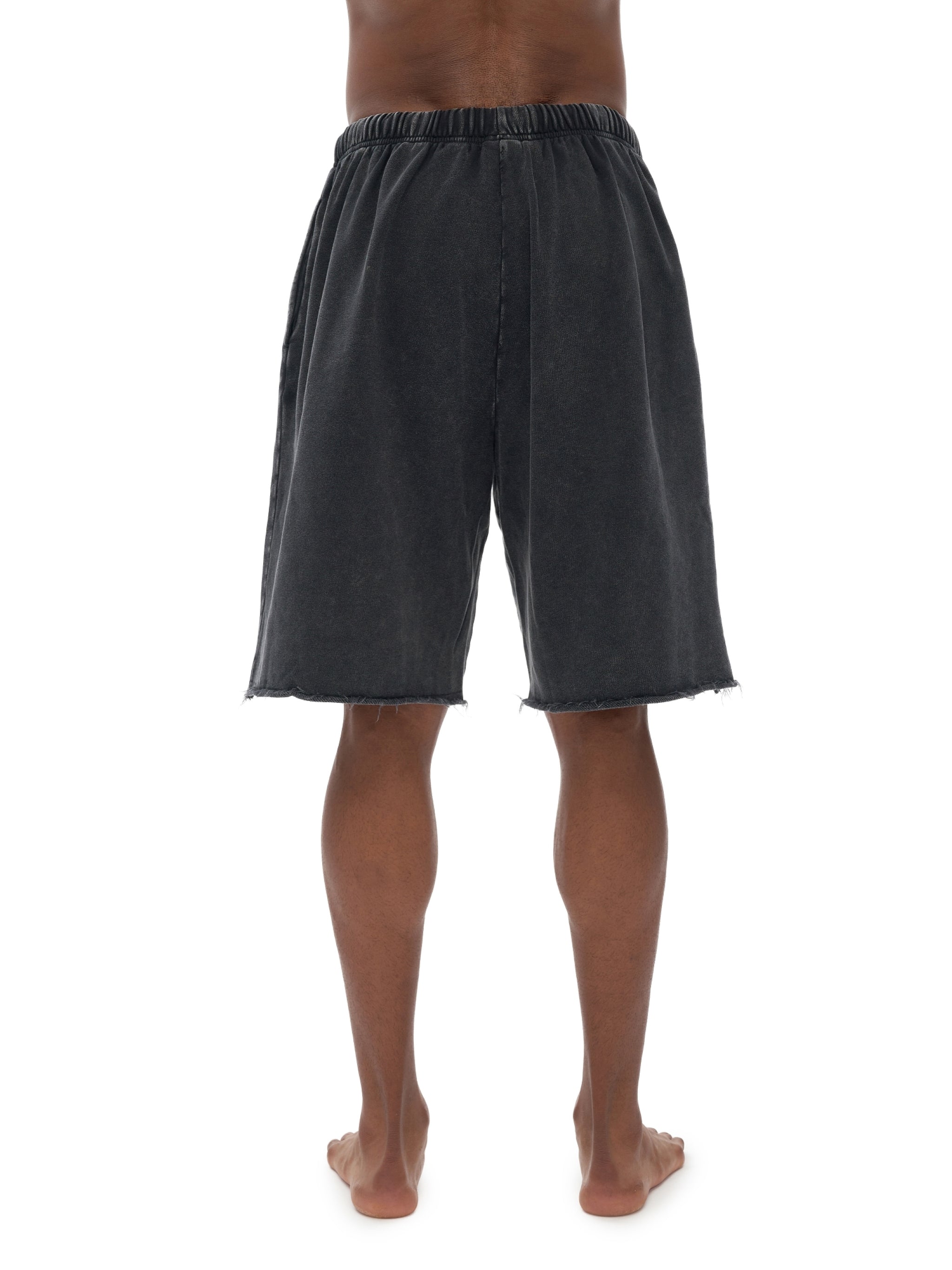 LUXEN Snow Washed Raw Hem Shorts