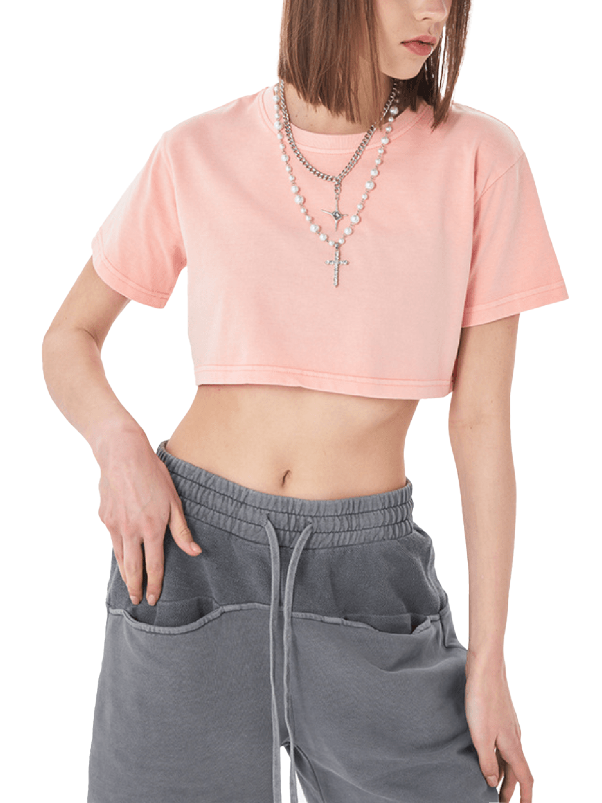 LUXEN Snow Washed Crop Top