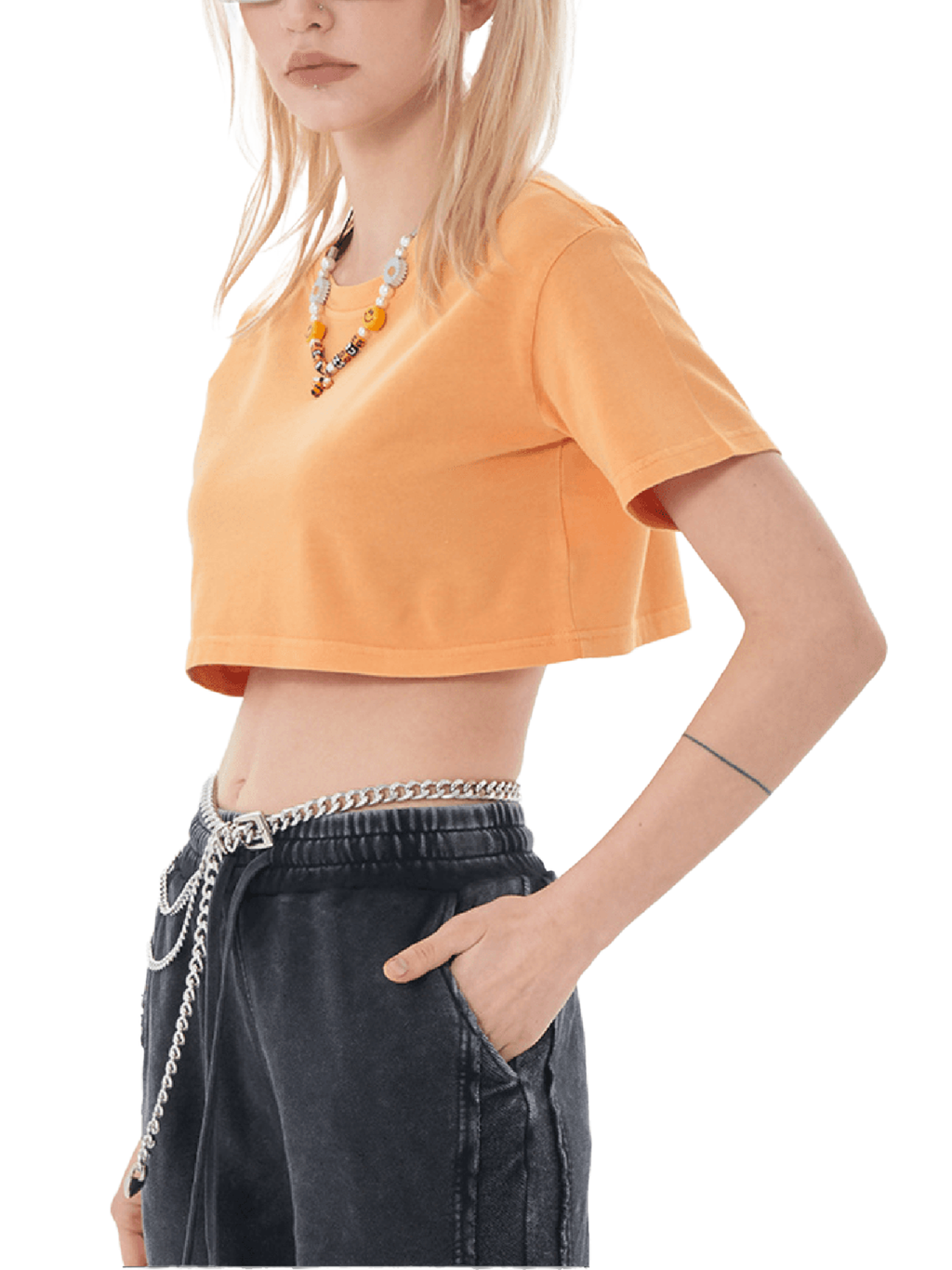 LUXEN Snow Washed Crop Top