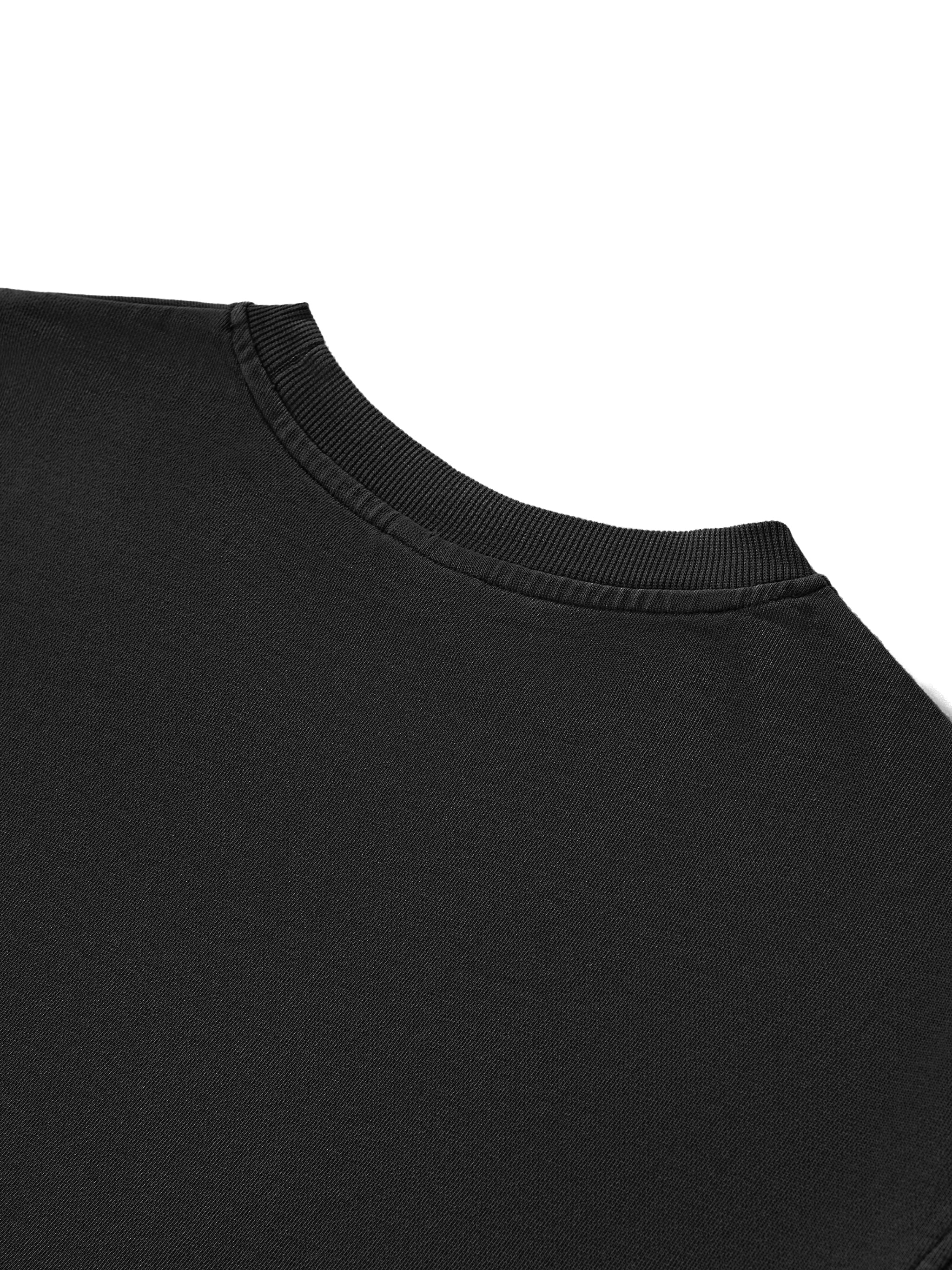 LUXEN Core Crop Snow Washed Raw Edge Crop Top 280 gsm