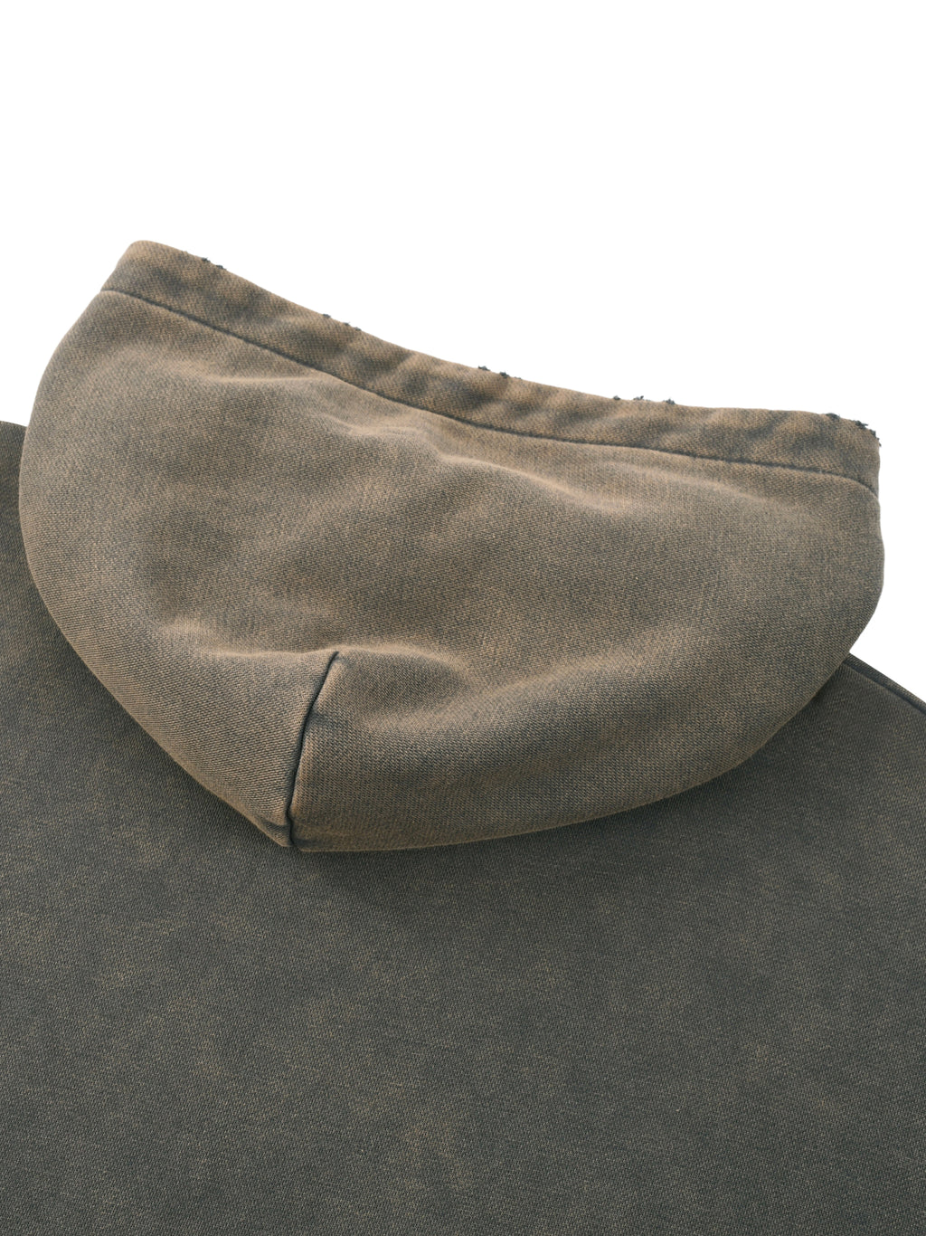 LUXEN Vintage Washed Frayed-Hem Hoodie 340 gsm