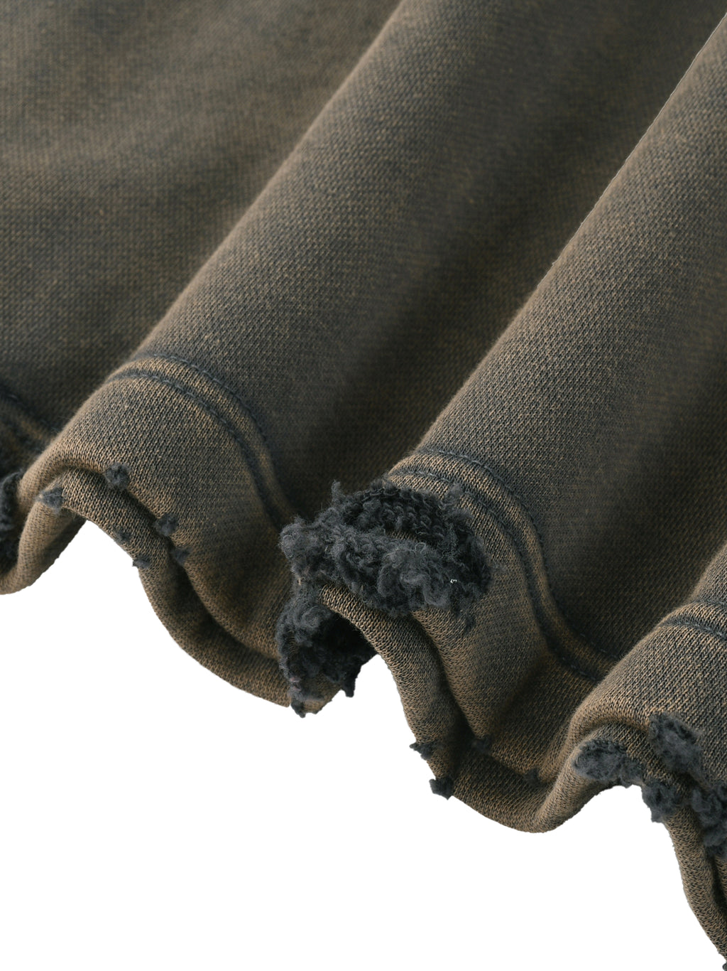 LUXEN Vintage Washed Frayed-Hem Hoodie 340 gsm