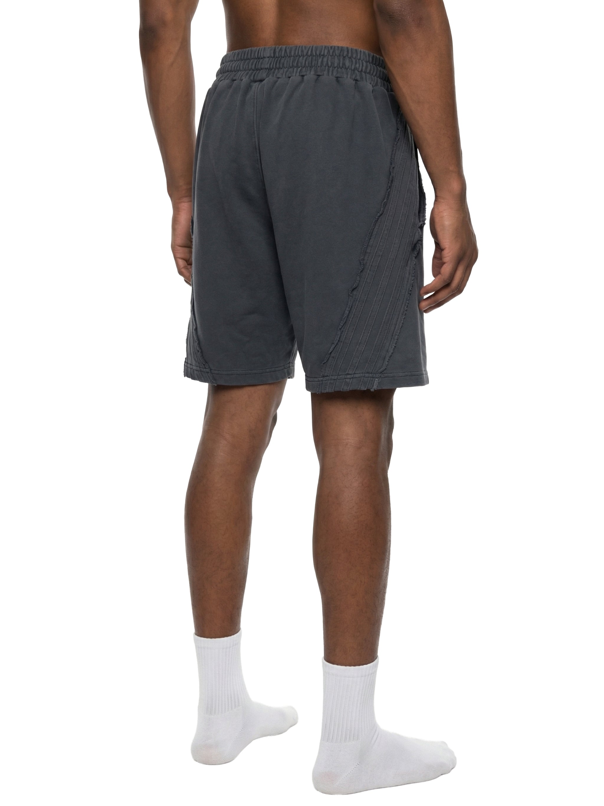 LUXEN Unisex Vintage Wash Raw Edge Shorts