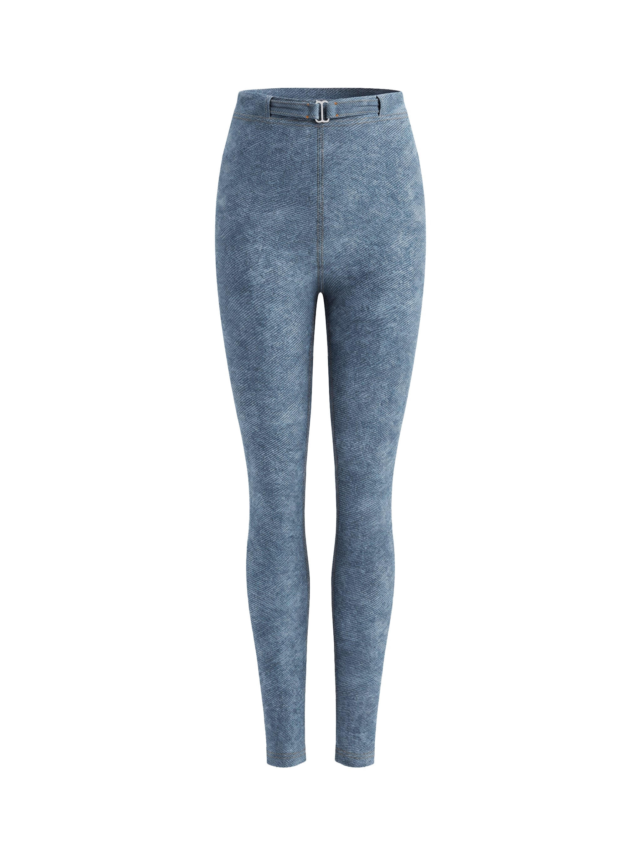 LUXEN Women's Faux Denim Zip-Fly Leggings